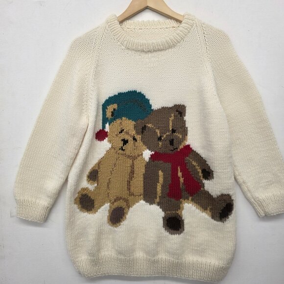 Teddy Bear Holiday Christmas Knit Sweater Women's Size Large - Picture 6 of 6